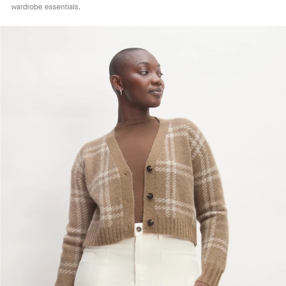 Everlane THE ALPACA V-NECK CROPPED CARDIGAN
